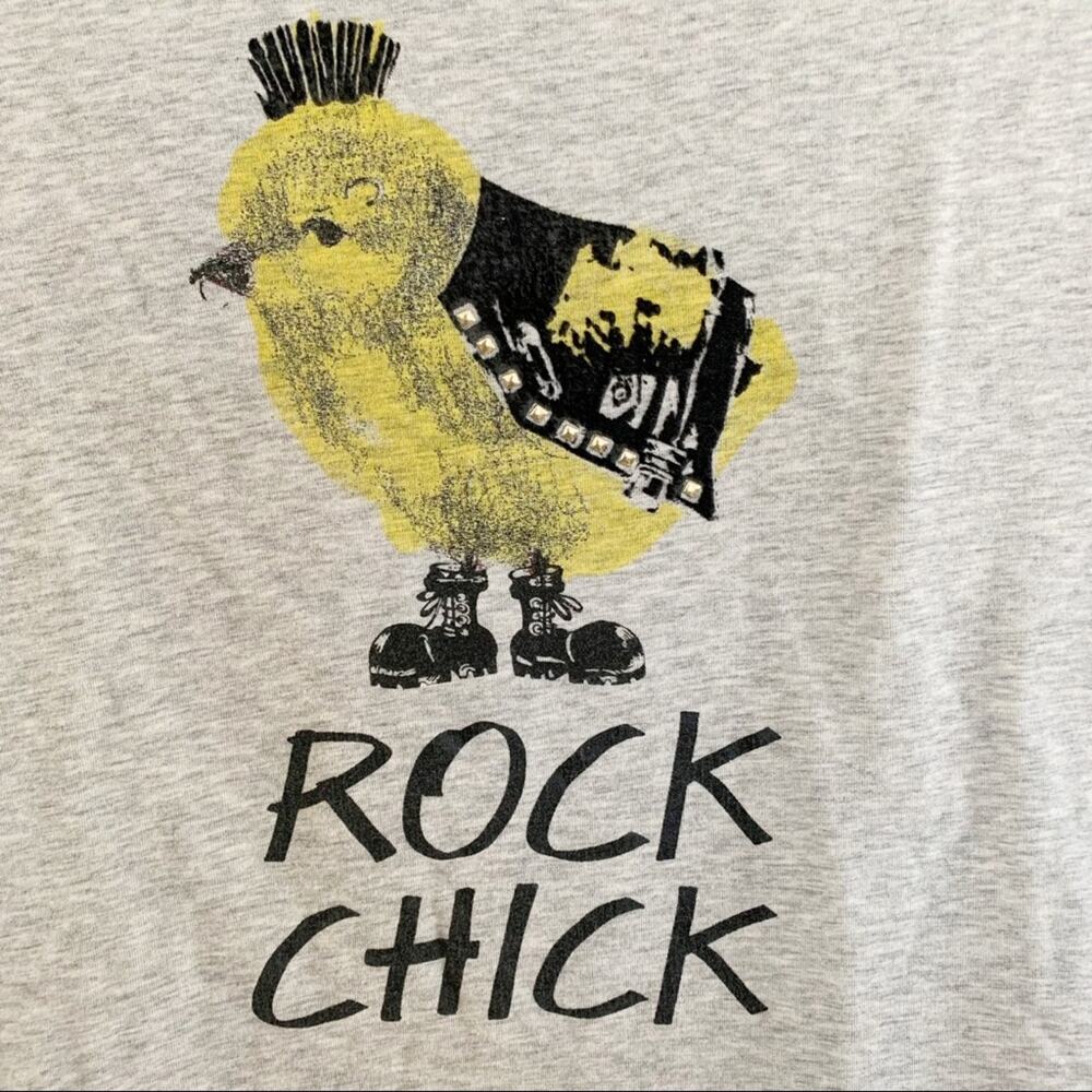 Love Moschino Grey Rock Chick Graphic Tee Size 6 - Picture 3 of 7
